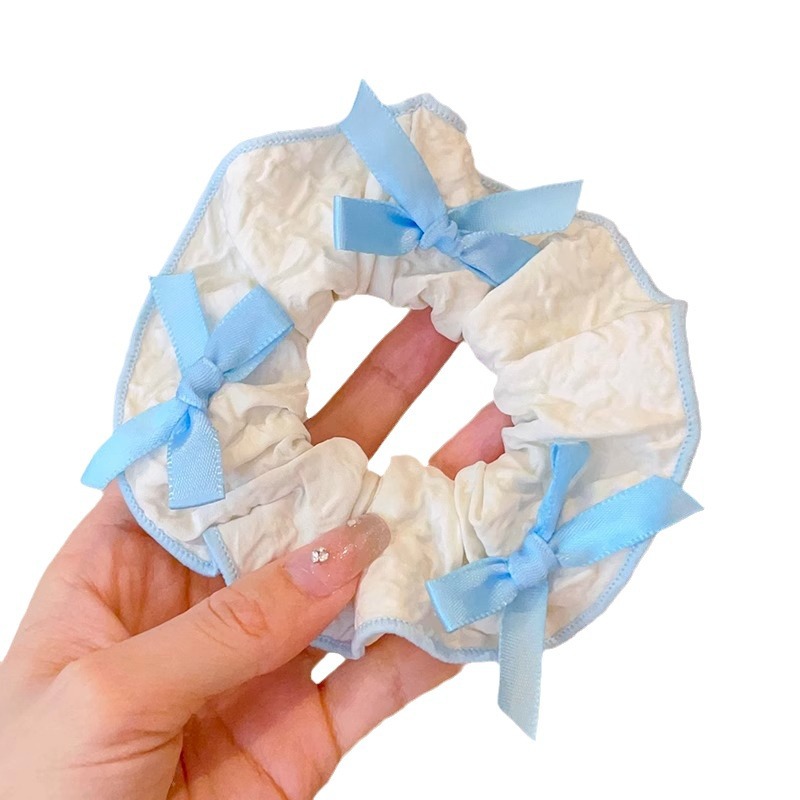 Niños de moda coreana arco de malla intestino grueso anillo de cabello para niñas bola de cabello adornamiento de cabello de alta elasticidad banda de goma