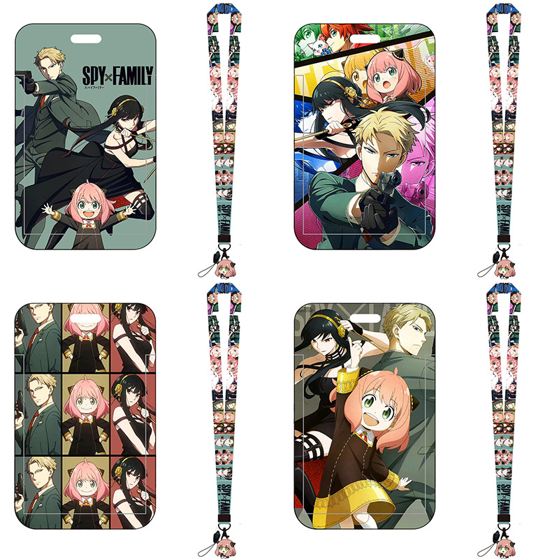 SPY×FAMILY Spy Family Card Case with Yorofujio Lloyd Ania Theme Lanyard Card Holder