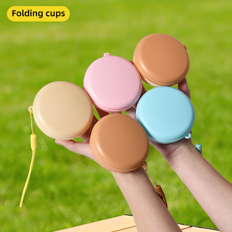 Original New Design Cone Cup Travel Portable Food-Grade Silicone Folding Water Cup Outdoor Camping Macaron Cup
