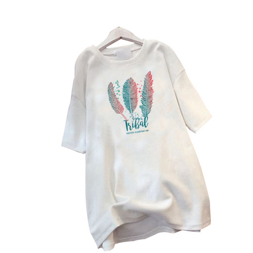 Pregnant women's pure cotton T-shirt short sleeve T-shirt women's middle-long style  new loose BF top T-shirt base shirt summer