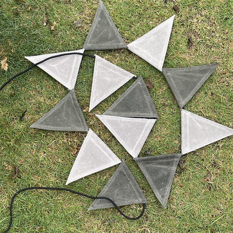 Outdoor Camping Canvas Triangular Bunting Camping Tent Atmosphere Decoration Hanging Flag Camp Flag3mila Flag
