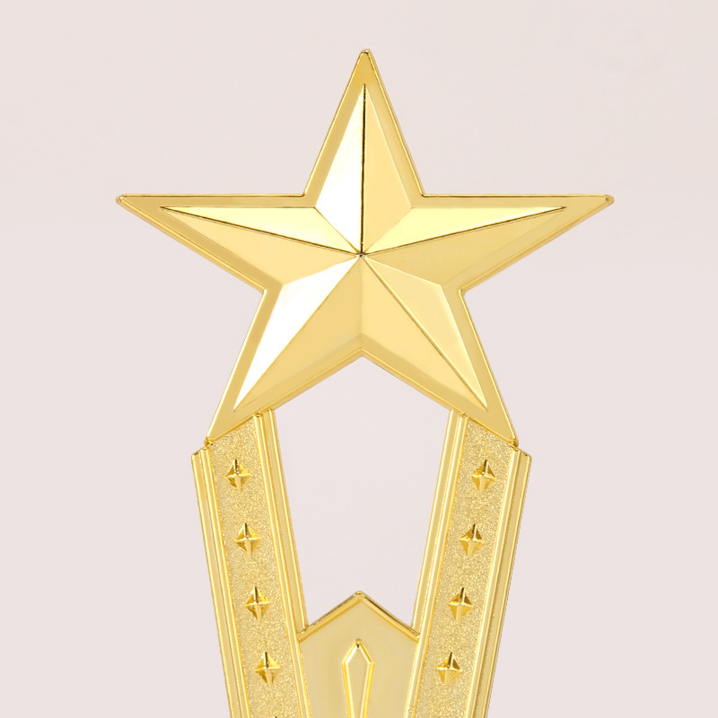 Vela estrella de cinco puntas trofeo escuela deportes reunión graduación entrenamiento danza medalla trigo oreja placa creativa logotipo imprimible