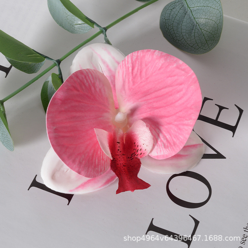 Película blanca Phalaenopsis flor cabeza pétalo simulación flor accesorios tocado horquilla diy flor decorativa de boda hecha a mano