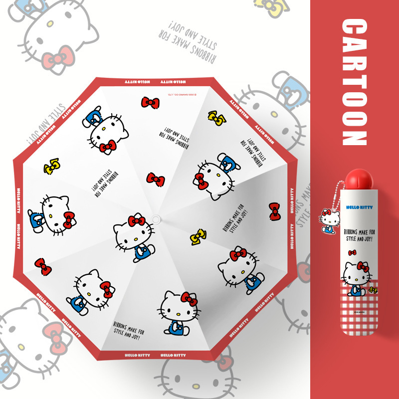 正規品 サンリオ 自動傘 かわいい kt 猫 50% off 晴雨兼用日よけ傘 ハローキティ セット|undefined