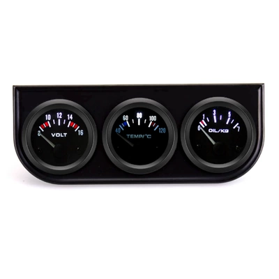 Car meter modified car automobile instrument - black-surface-and-black-circle-voltage-816v-water-temperatureoil-pressure-07