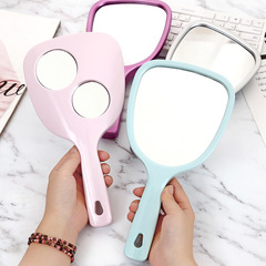 Dormitory small makeup mirror portable small mirror mini portable mirror small handheld handle mirror beauty salon dressing mirror