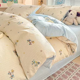 四件套;纤维枕;绒毯