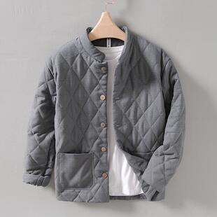 L113 retro Chinese style collar loose Joker warm casual cotton coat men's hair generation