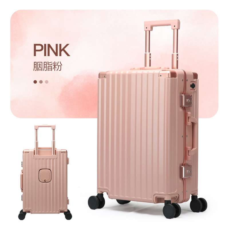 Equipaje PC maleta marco de aluminio caja de la carretilla rueda universal USB estudiante Masculino Femenino multi-función de la contraseña de 28 pulgadas Bo marca