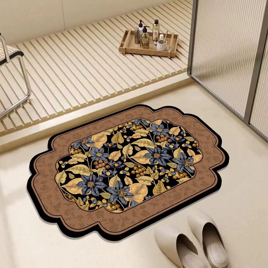 Впитывающий коврик для ванной комнаты в средневековом стиле, мягкий коврик из диатомовой грязи, нескользящий быстросохнущий ковер для двери ванной комнаты
