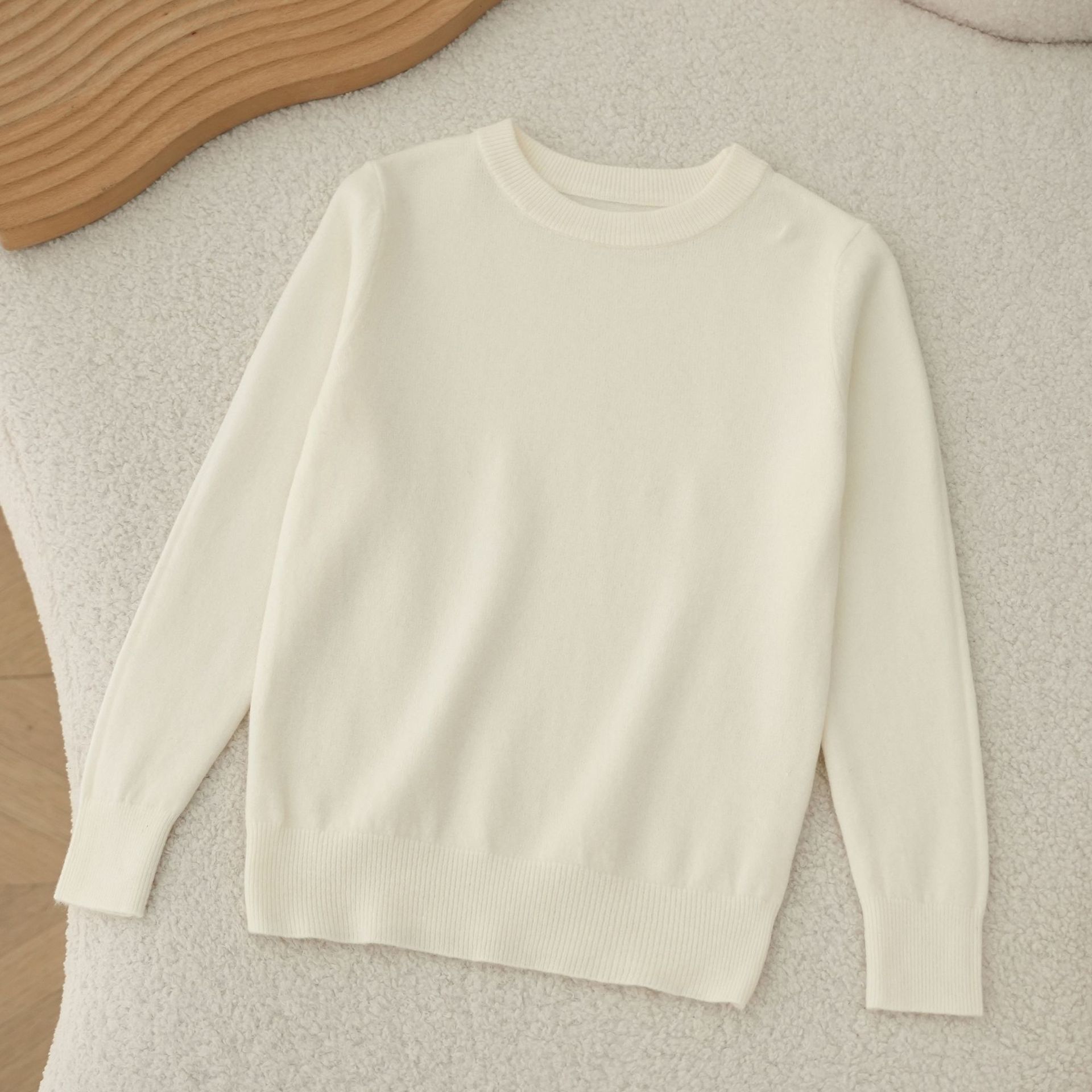 Otoño y invierno suéter de lana de niños de cuello redondo jersey de punto suéter de niño de color sólido chaqueta interior delgada
