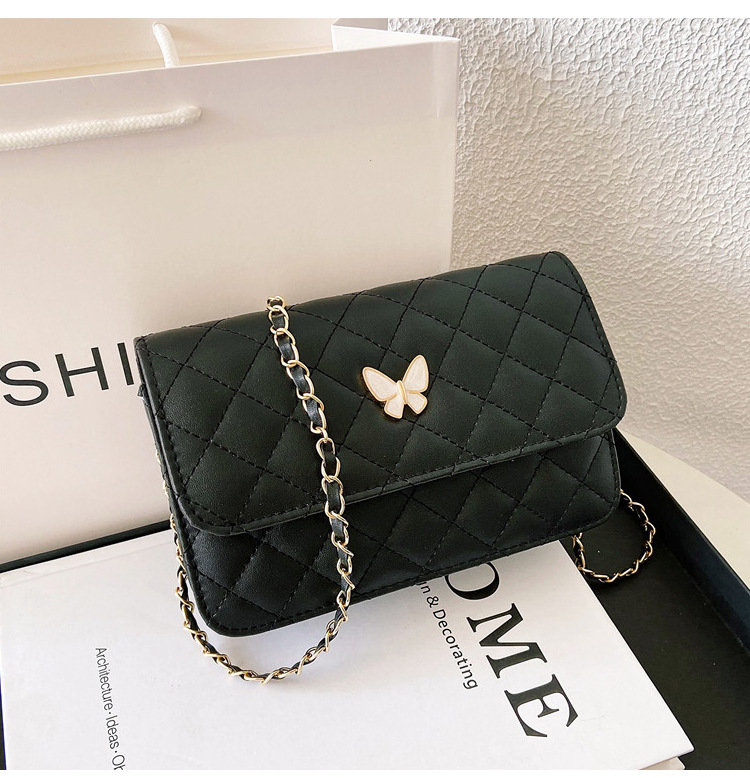 New Solid Color Embossed Butterfly Lock Messenger Bag Wholesale Nihaojewelry display picture 8