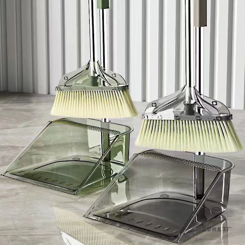 Набор метлы и совка для домашнего использования, прозрачный, легкий, роскошный, метла с мягкой щетиной, метла с антипригарным покрытием, совок для студенческого общежития.