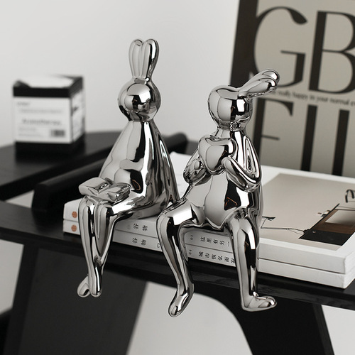 Beihanmei creative electroplated rabbit wine cabinet decoration ornaments high-end entrance hall living room book TV cabinet home furnishings