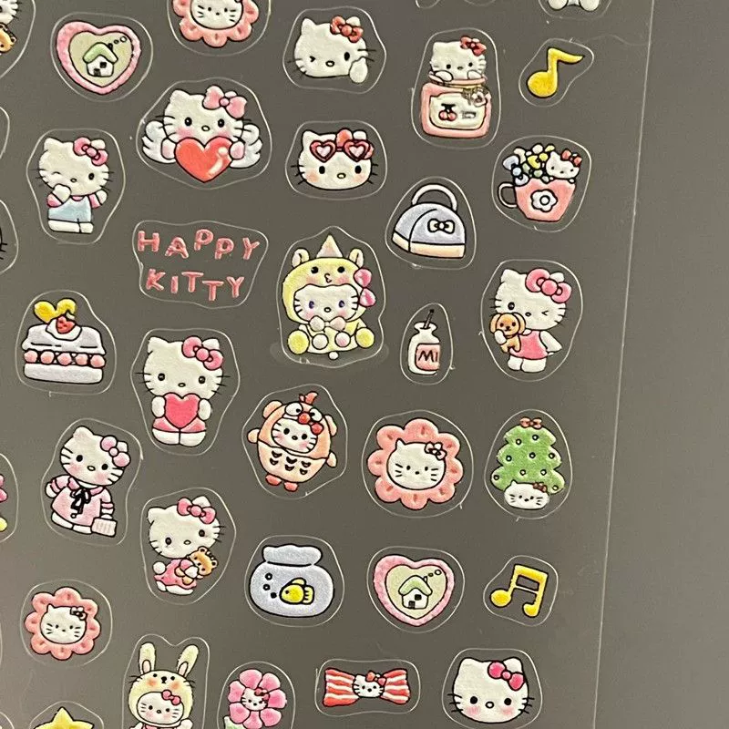 Маленькая красная книга та же милая Hellokitty кошка маникюрная наклейка рельефная стерео Hello Kitty Kitty Kit Water Cup стикер для мобильного телефона