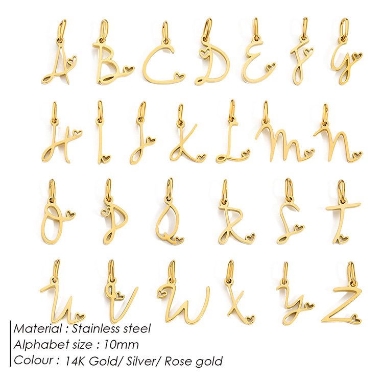 4g Weight Pendant Jewelry Making Type 10mmKS115067-Z Jewelry Making Size 14K Gold Plated Plating Material 1 Piece Quantity 304 Stainless Steel Material Letter Pattern Simple Style Style 1 Piece 10mmKS115067-Z 316 Stainless Steel 14K Gold Plated Letter Polished Pendant 无
