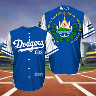 Cross-Border Hot-Selling Baseball Uniform Dodgers Game 3D Digital Printing Casual Baseball Shirt Short-Sleeved Quick-Drying Breathable Jersey for Men