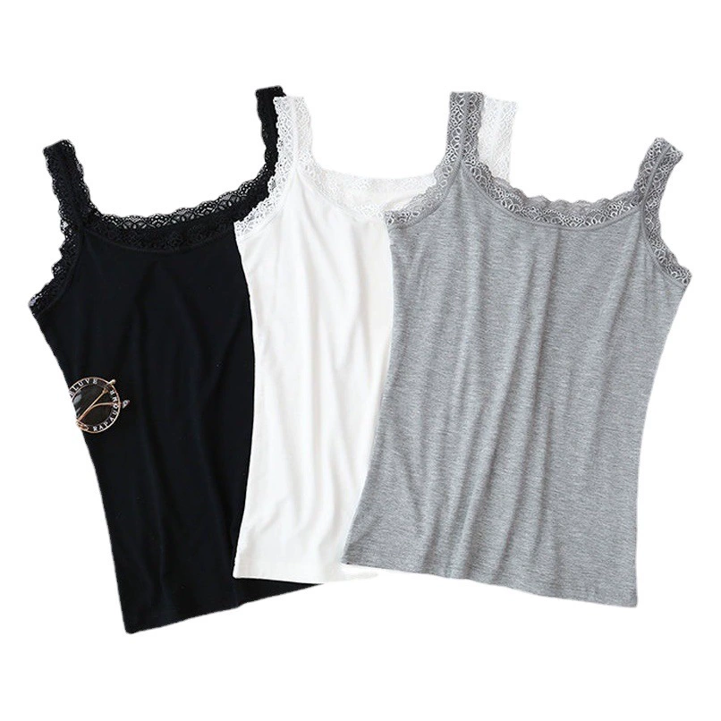 [Factory Outlet] Сладкий кружевной камзол женский весенне-летний тонкий внутренний жилет без рукавов в Корейском стиле