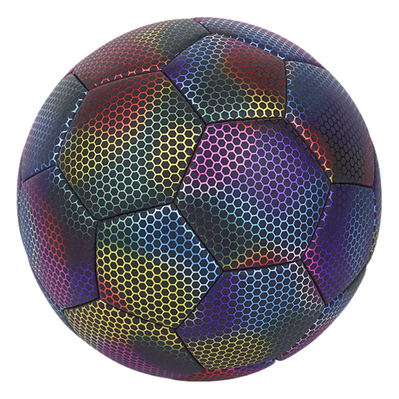 Reflectante fútbol generación transfronteriza fluorescente reflectante luminoso fútbol N ° 4 N ° 5 Pu máquina costura entrenamiento luminoso fútbol al por mayor