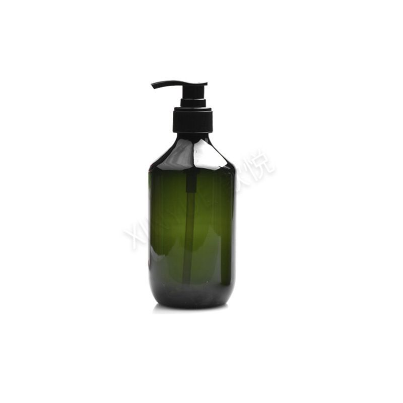 Botella de champú 500ml Acondicionador de punto Gel de ducha Empaquetado Botella vacía Botella de color marrón Bomba de extrusión Botella de PET