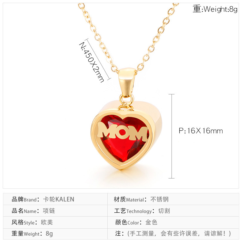 Stainless Steel Titanium Steel 18K Gold Plated Fashion Plating Heart Necklace display picture 1