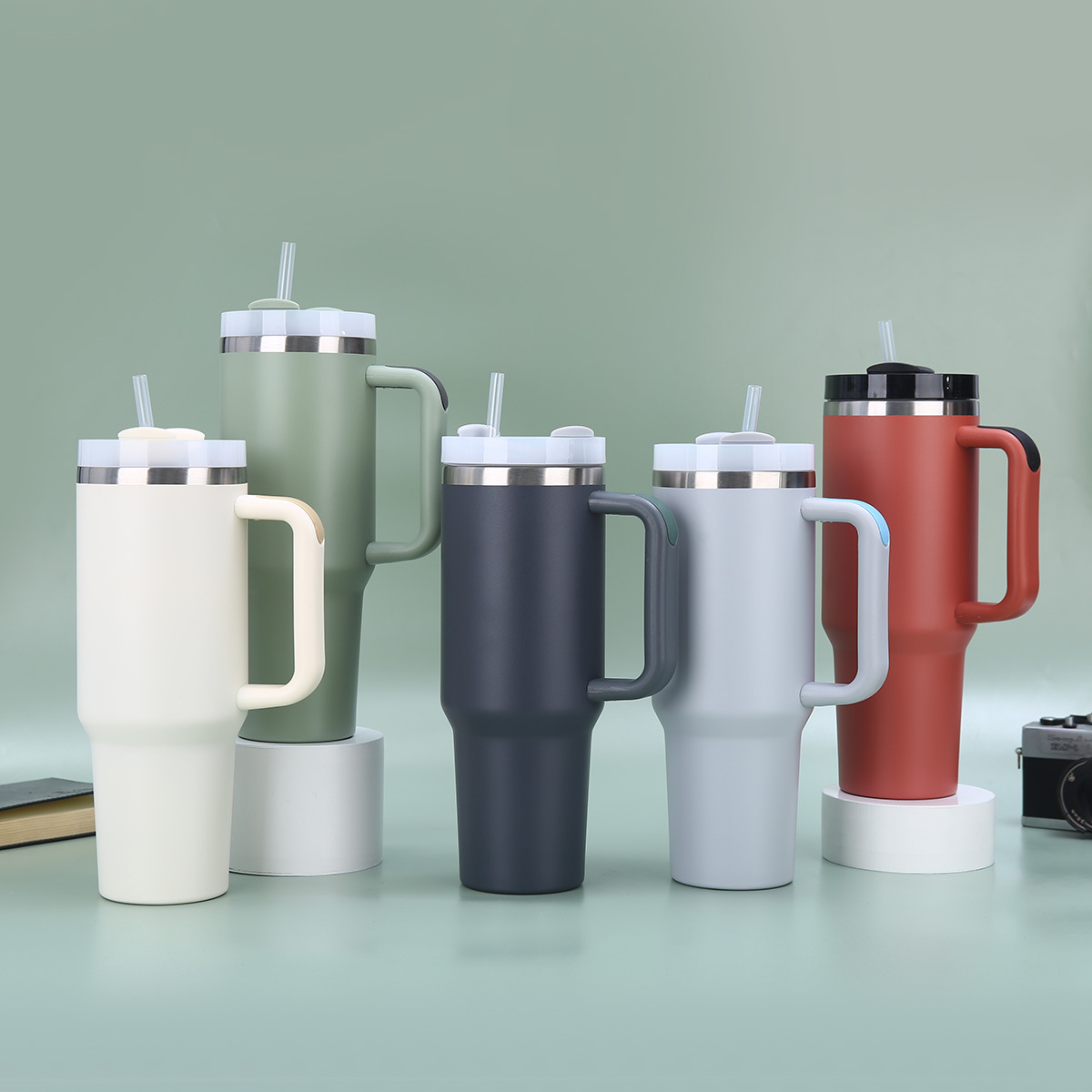 Casual Retro Solid Color 201 Stainless Steel 304 Stainless Steel Thermos Cup 1 Piece display picture 2