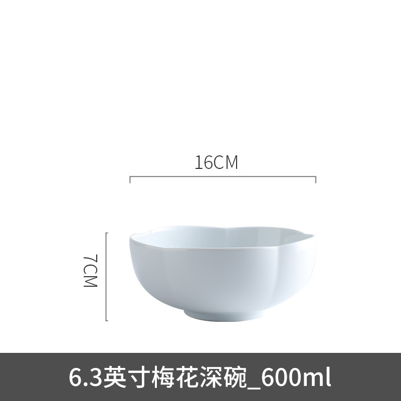 Fabricante de porcelana de gran capacidad de moldeo de flores de ciruela plato de sopa de cerámica platos de sopa de pescado hervido ensalada de pescado enchube platos profundos