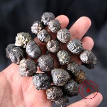 天然黑金刚原石手串包浆把玩串珠锰结核矿石标本埃及预言石装饰品