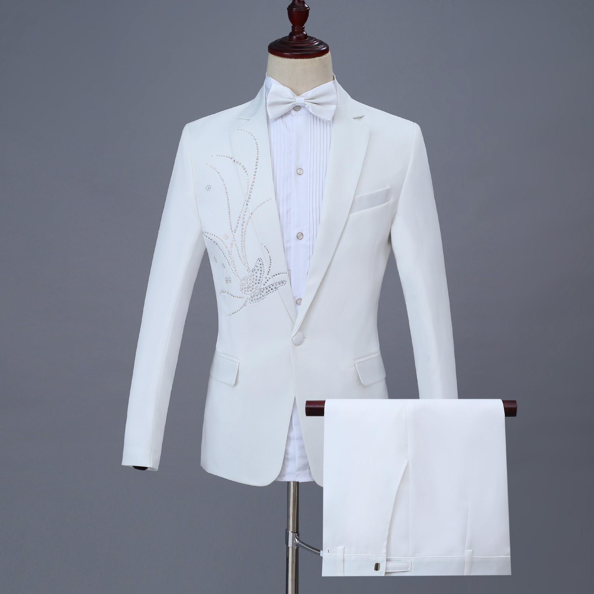 화이트 실버 다이아몬드 (재킷+바지+나비넥타이)