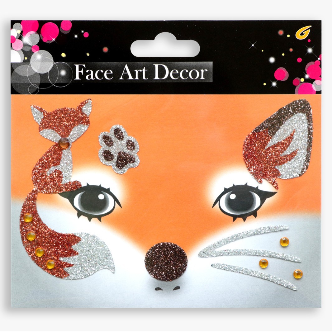 祝日のパーティーの舞台の化粧は顔を貼って化粧のシールを貼ります。