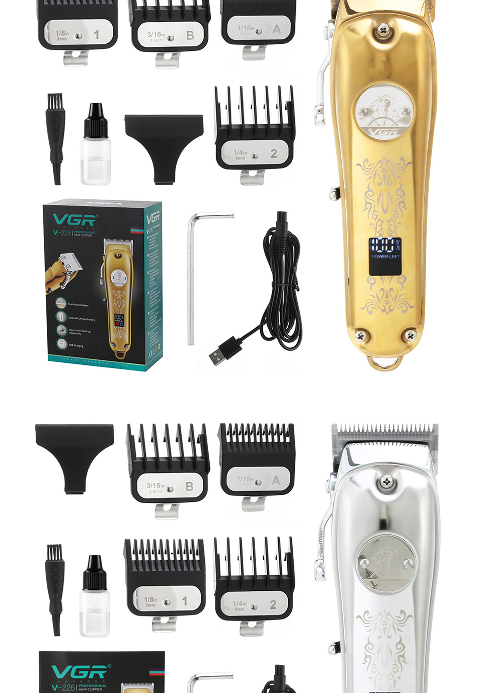 Retro Hair Clipper With Lcd Display Professional Trimmer For Men_voghion.com