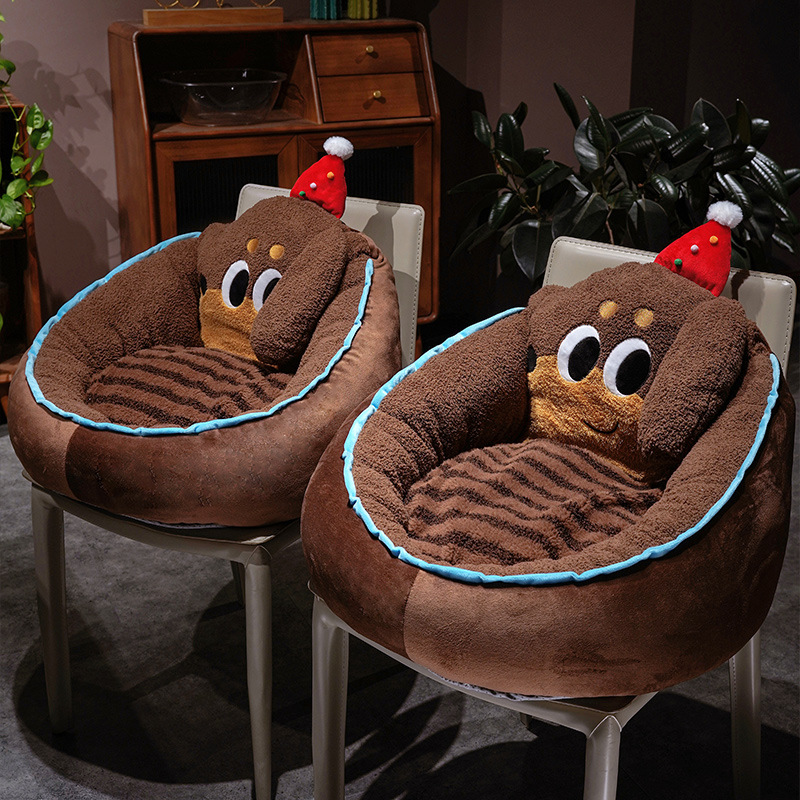 Fúten de dibujos animados salchicha perro medio rodeado cojín cojín de asiento de oficina cojín en el suelo cojín trasero transpirable sentado