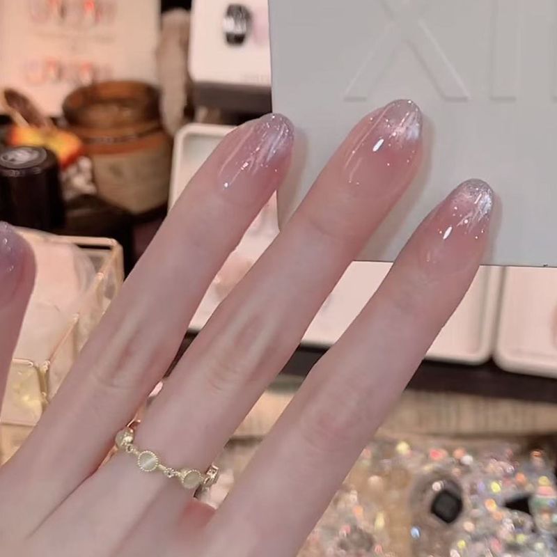 [Sonido de primavera] Armadura de desgaste hecha a mano, degradado, color del arco iris, blanco, pegatinas de uñas desmontables de alta calidad