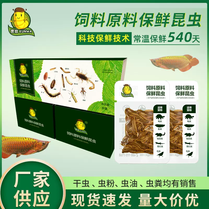厂家袋装黄粉面包虫龟食刺猬宠物饲料保鲜虫龙鱼罗非鱼饲料批发