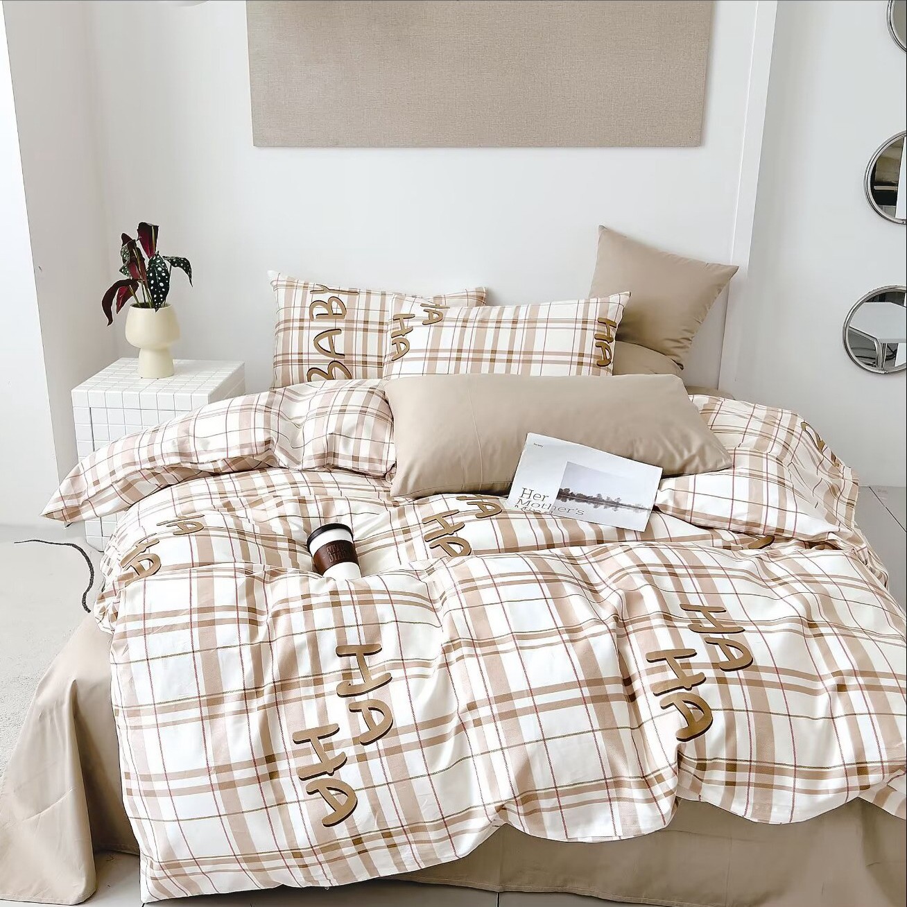 加密纯棉布料高支棉床品面料被套枕套床单被罩四件套全棉斜纹棉布