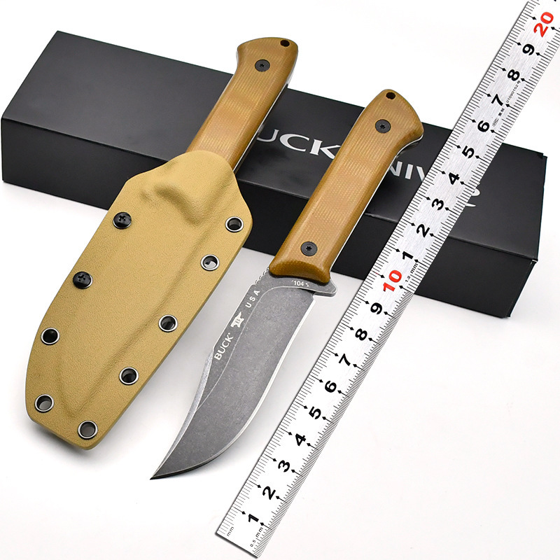 厂家批发高品质巴克户外直刀多用途野营探险随身求生刀锋利狩猎刀