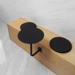American-style industrial-style milk tea shop wall-mounted small round table net red side card holder black dining table set