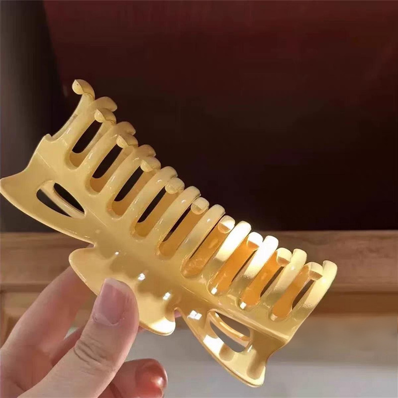 老友记瑞秋同款蓝色抓夹女双齿后脑勺盘发鲨鱼夹日常百搭中号发卡|undefined