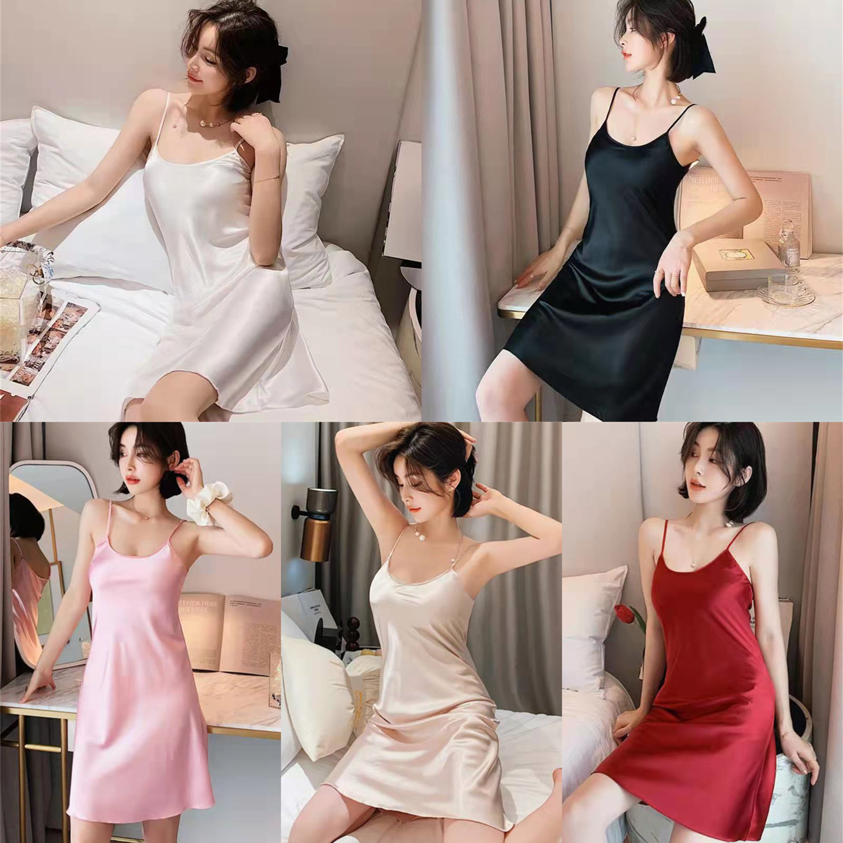 2023 pijamas de las mujeres del verano fina Correa seda hielo camisón vivo sexy backless desgaste casero al por mayor