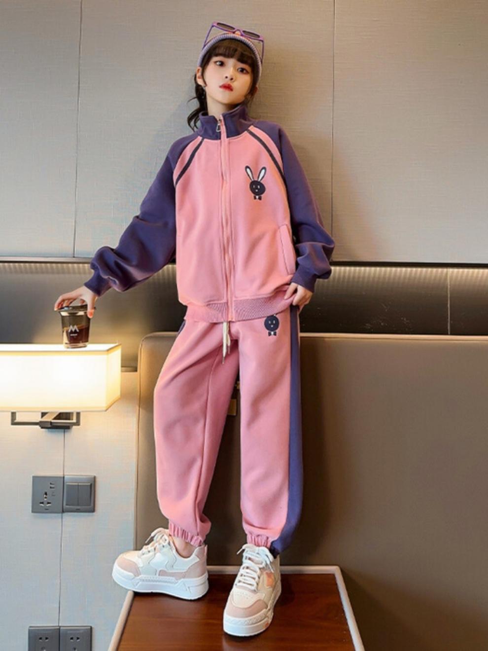 Childrens Clothing Girls Autumn Outfit Set Cardigan And Pants_voghion.com