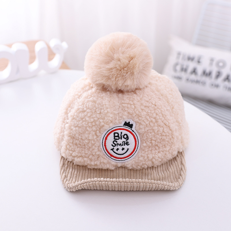 Autumn And Winter New Plush Hats Cute Children Brimmed Letter Caps display picture 3