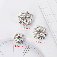Handmade claw chain round rhinestone flower plate diamond buckle 10/12/14mm jewelry accessories diy hair accessories material