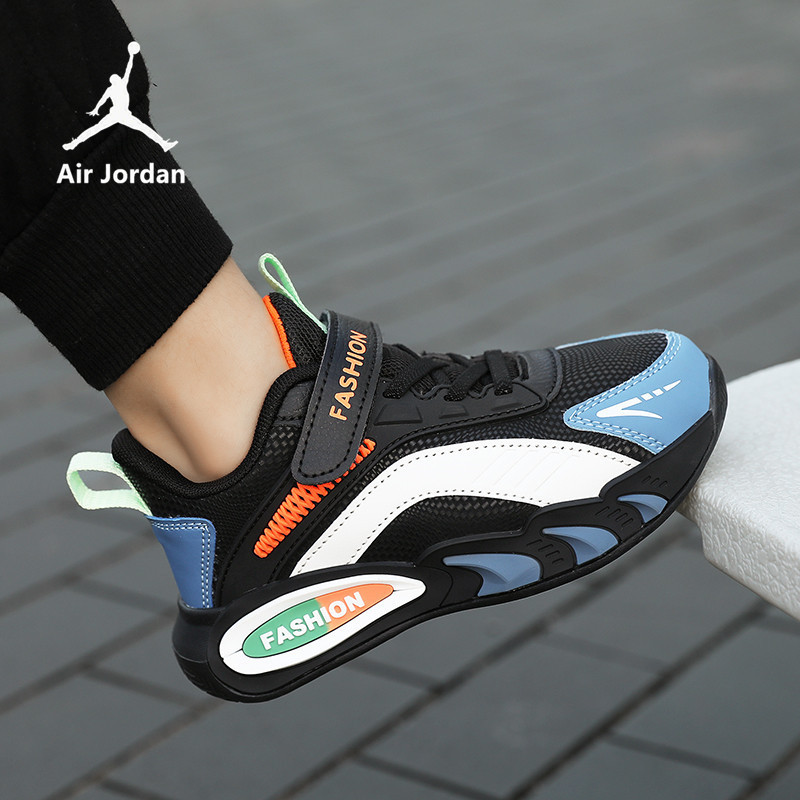 Jordan Boys' Shoes Winter Leather Surface Double Cotton Casual Shoes for Older Children Autumn Waterproof Children's Running Sports Basketball Shoes