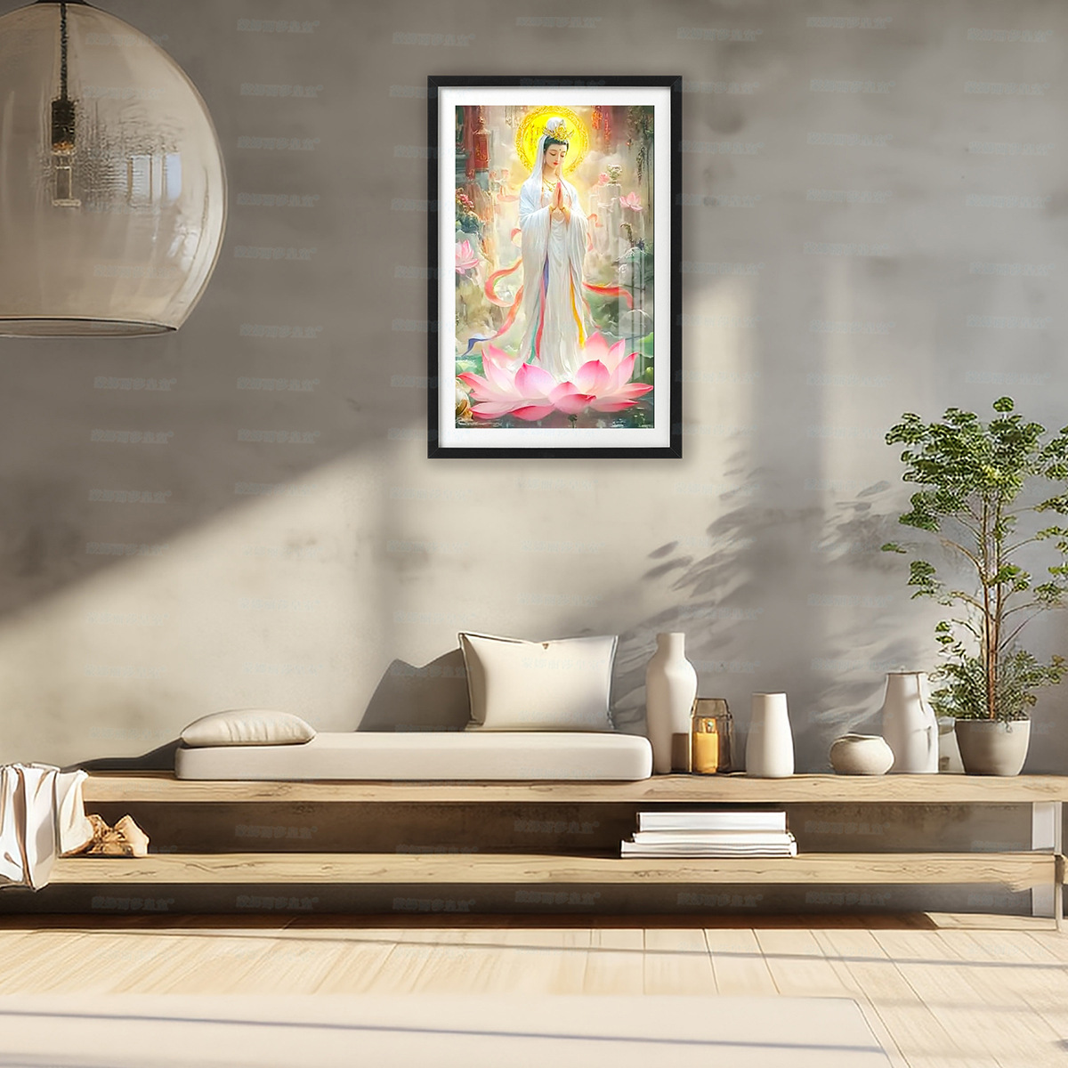 [Tejido de Algodón Importado] Punto de Cruz de la Mona Lisa, Tela Blanca, Nueva Estatua de Buda Guanyin, Punto de Cruz Grande para Sala de Estar image 4