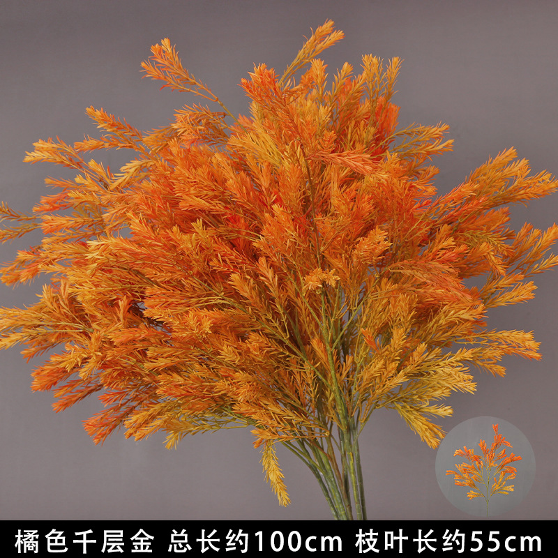 Flores de imitación naranja peonía naranja hortenida neblina orquídea flor flor de boda seda naranja