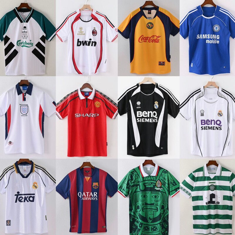 Retro Version of Jersey Club Real Madrid Barcelona Manchester United Atlético Madrid Manchester City Brazil England Short-Sleeved Football Uniform