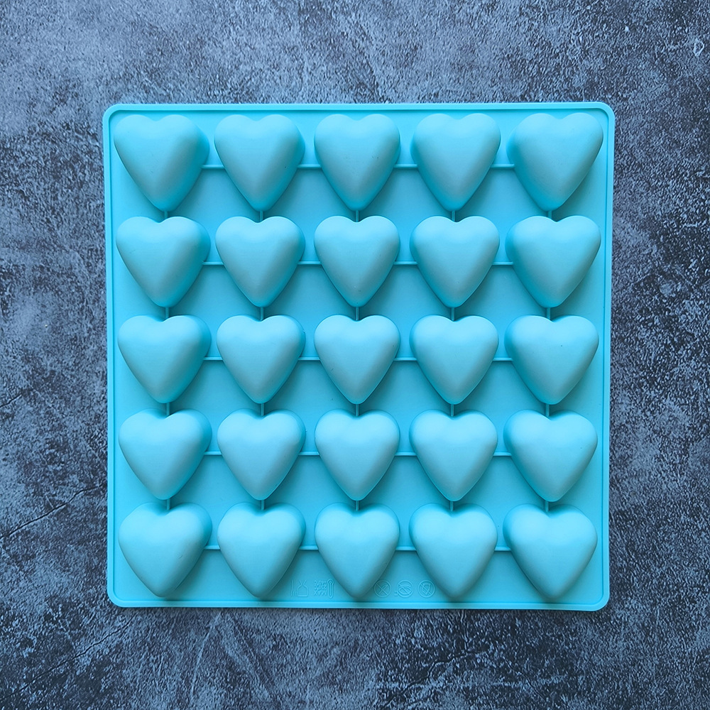 25 Lian Love 691 Molde de silicona de chocolate para caramelo Molde de decoración de pastel de galleta para hornear Molde de pudín para rejilla de hielo