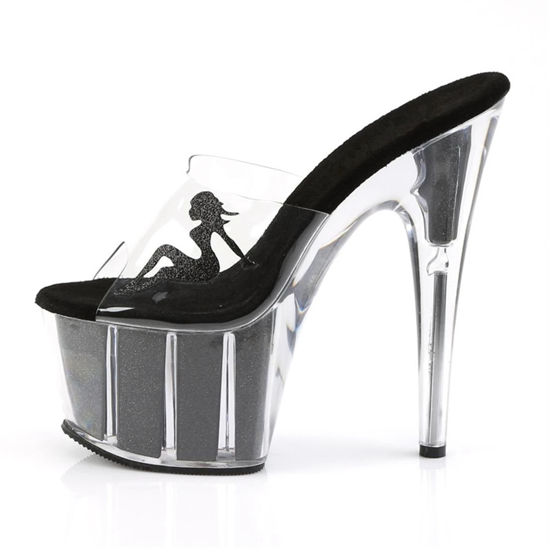 Moda de verano de cristal tacones altos zapatillas de tacones delgados de hadas con sandalias transparentes para mujeres 2024 nuevo