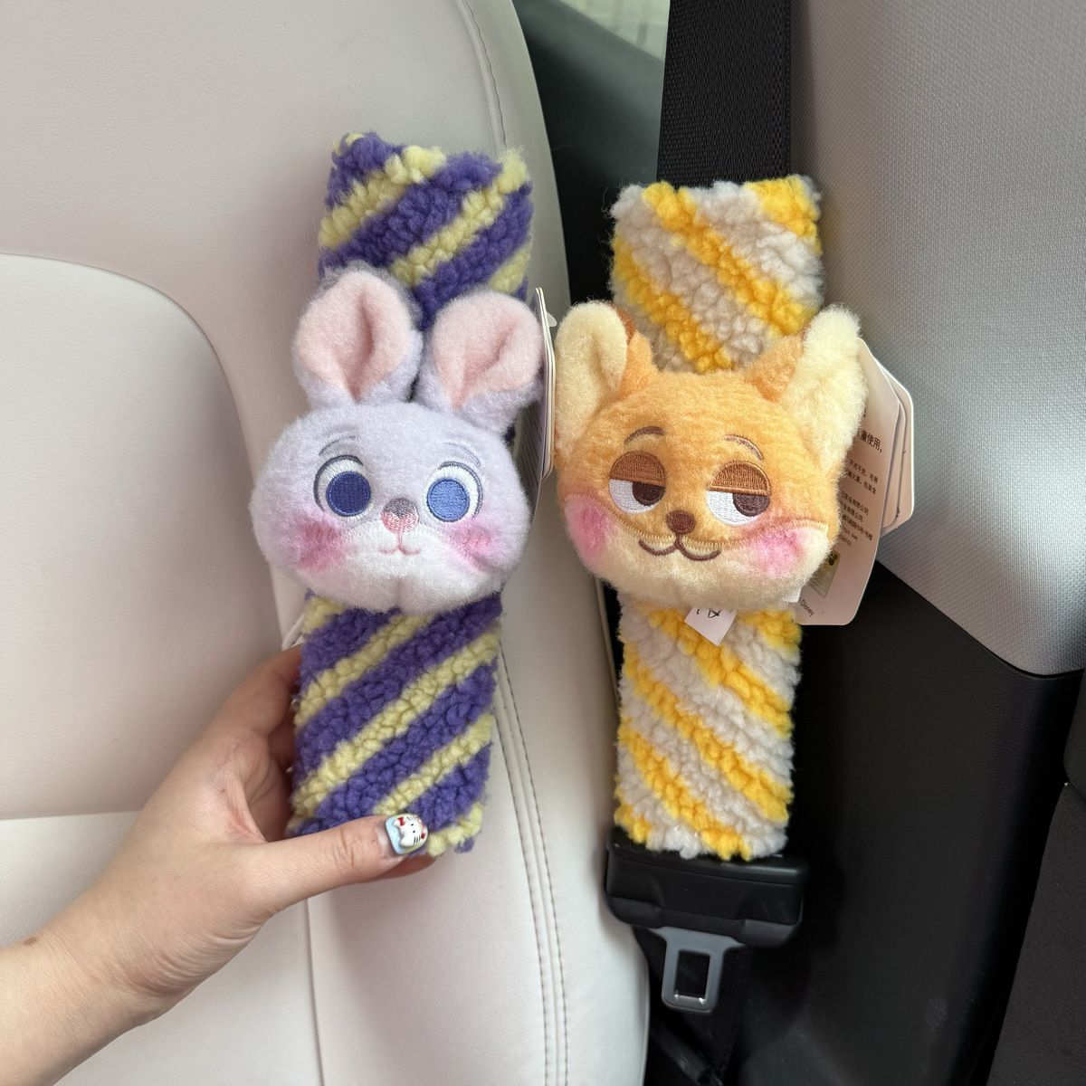 Cute Zootopia Judy Nick Car Seatbelt Shoulder Pad Cartoon Cute Plush Doll Anti-Strangling