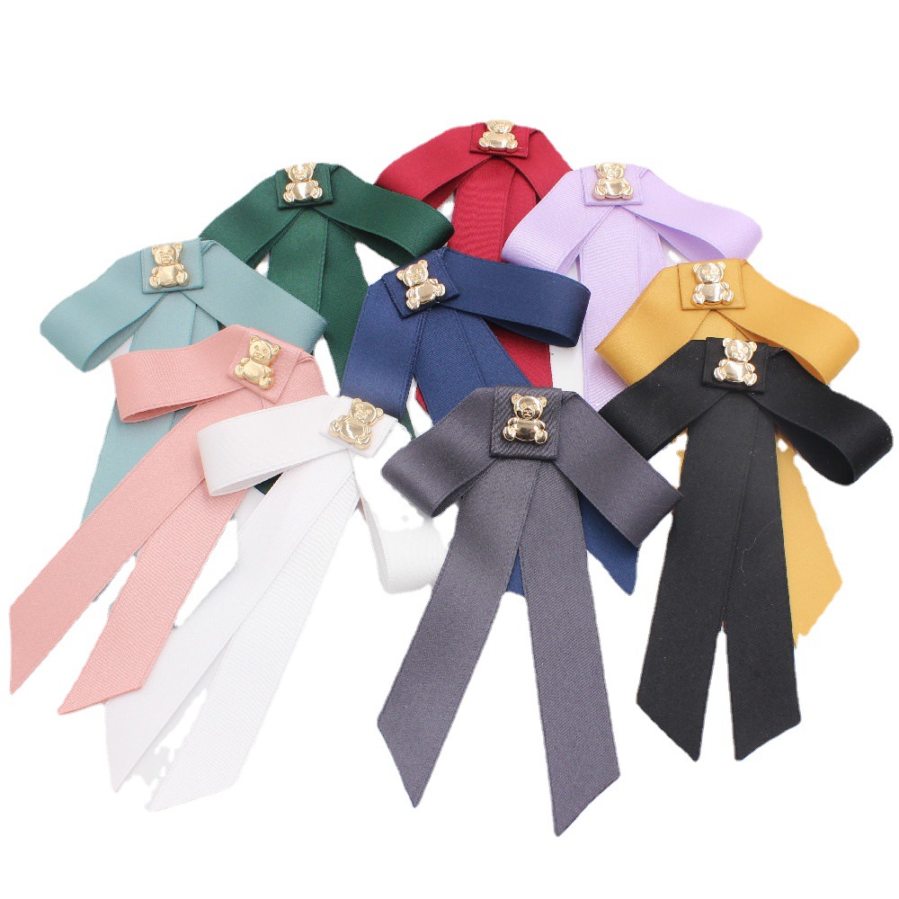 Bear decorative soft surface material bow tie clothing accessories pointed ribbon ladies collar flower factory wholesale TS229